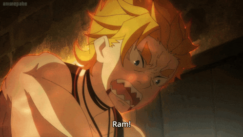 a cartoon character says ram in a very angry manner