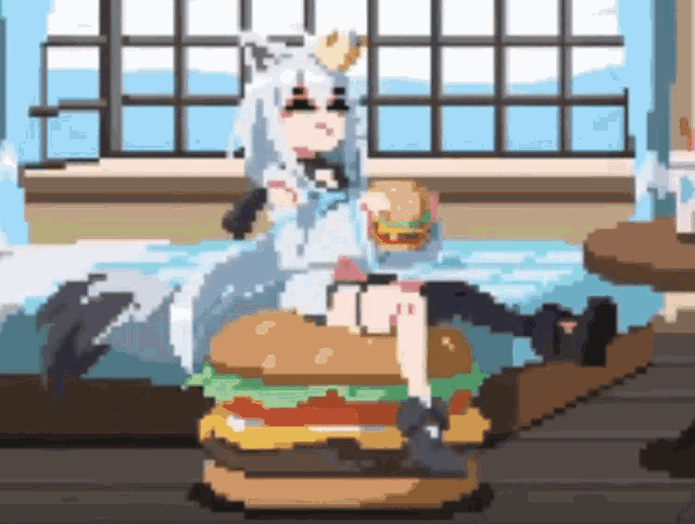 Fubuki Burger GIF - Fubuki Burger Hololive GIFs