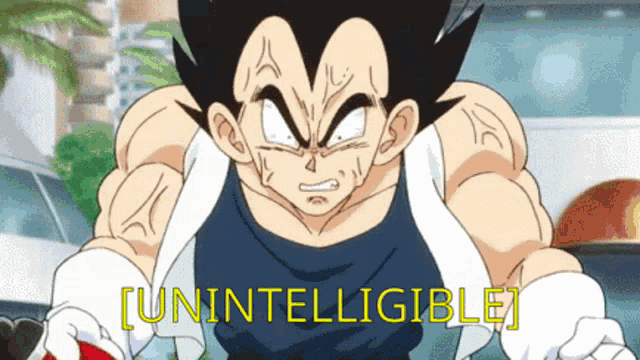 a cartoon character with the word unintelligible written on the bottom