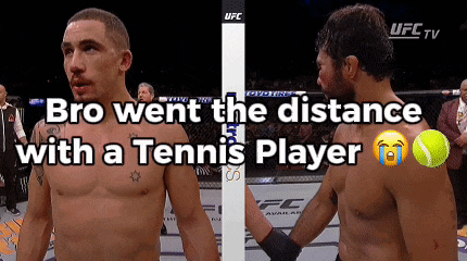 a shirtless man is standing next to another shirtless man with the words bro went the distance with a tennis player