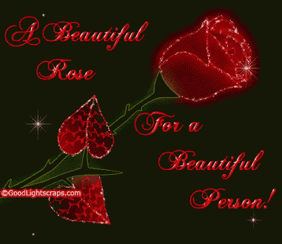 a red rose with the words " a beautiful rose for a beautiful person " on it