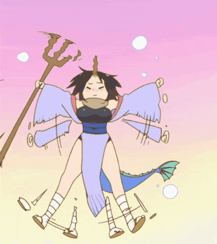 a cartoon drawing of a woman with a horn and wings