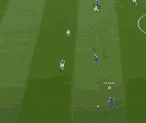 a soccer game is being played and a player named cardled junk is in the middle of the field