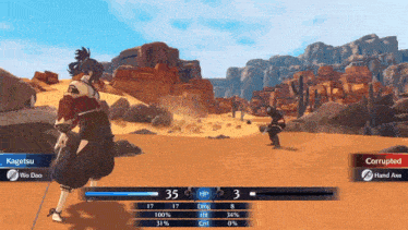 a screenshot of a video game with kagetsu and his duo