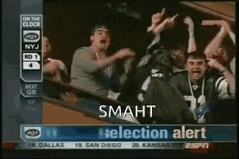 a group of people watching a football game with the words smaht selection alert