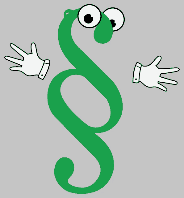 a cartoon drawing of a red paragraph with googly eyes and hands