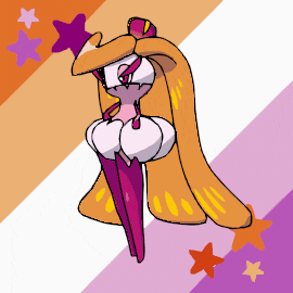 a drawing of a pink and white cartoon character with a star on her head