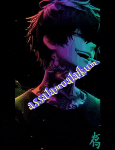 a picture of a man with a tattoo on his neck says " assalamualaikum "