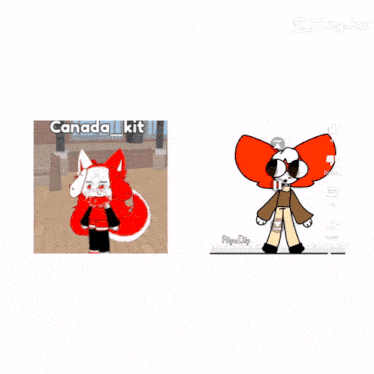 a picture of a cartoon character and a picture of a cartoon character with the words canada kit