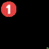 a frog with a red circle with the number one on it .