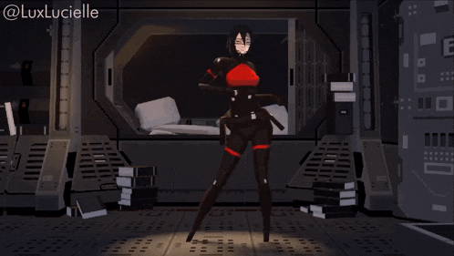 a pixel art of a woman with the name luxlucielle