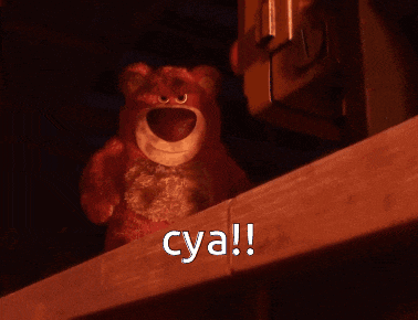 a pixelated image of lotso from toy story with the caption cya