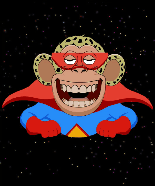 a cartoon of a monkey wearing a superhero costume