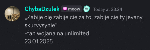 a screenshot of a message from chybadzulek