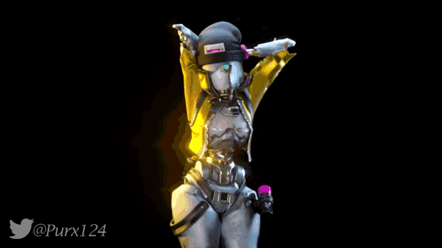 a picture of a robot with the twitter username purx124 on the bottom