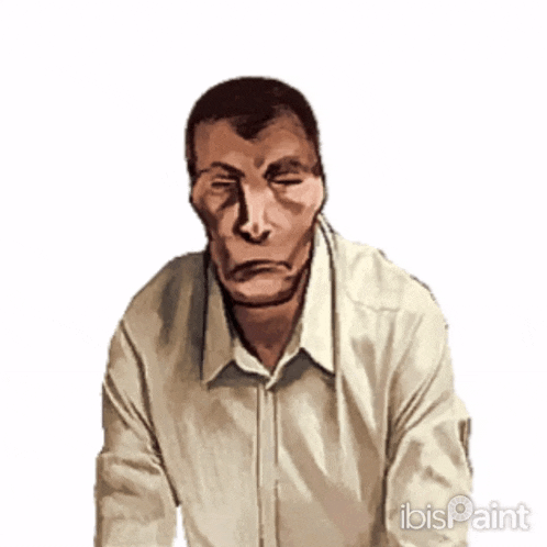 a drawing of a man with his eyes closed and the words ibis paint below him