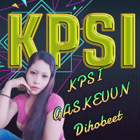 a girl is sitting in front of a sign that says kpsi