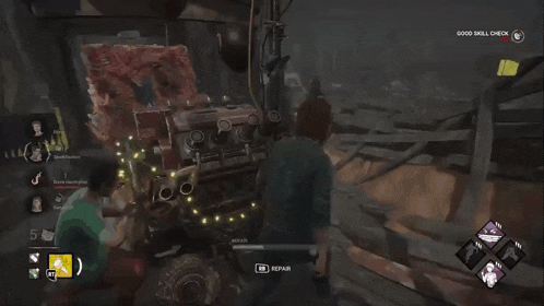 a screenshot of a video game that says repairs on it