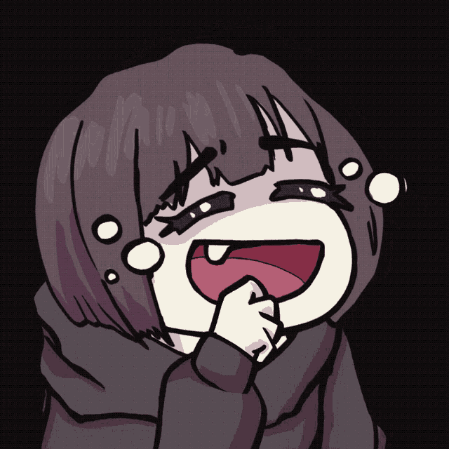 a cartoon drawing of a girl with her mouth open