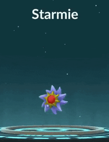 starmie is a purple pokemon with a red center .
