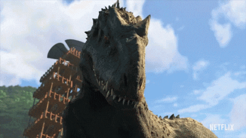 a picture of a dinosaur with netflix written on the bottom
