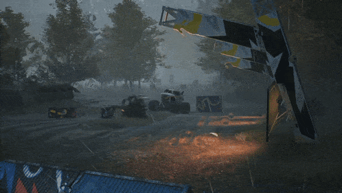 a monster truck is doing a trick on a ramp with the number 12 on it
