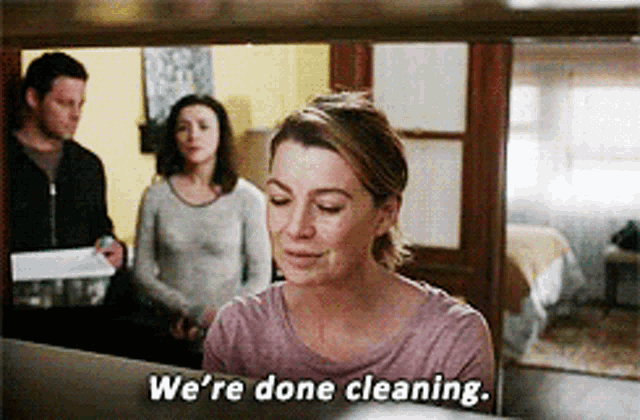 Greys Anatomy Meredith Grey GIF - Greys Anatomy Meredith Grey Were Done Cleaning GIFs