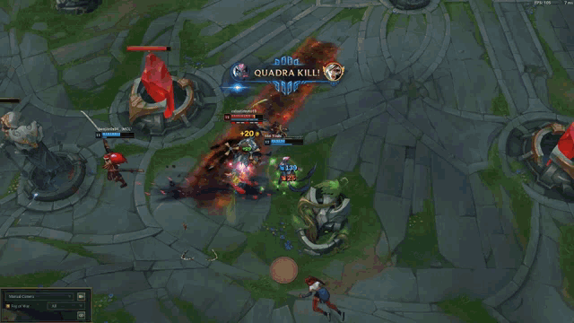 a screenshot of a video game with the words quadra kill on the bottom