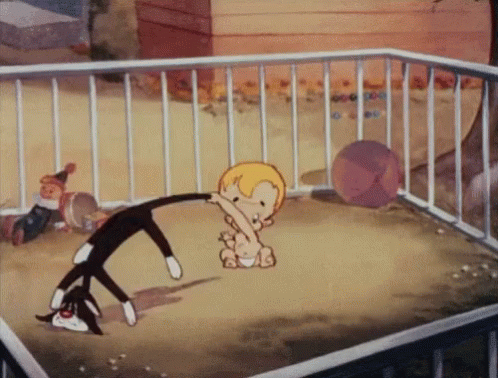 Strong Baby Slap On The Floor GIF - Strong Baby Slap On The Floor Poor Cat GIFs