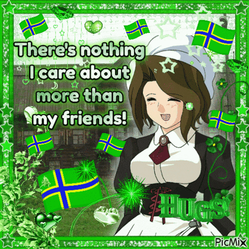 a picture of a girl with the words " there 's nothing i care about more than my friends " on it