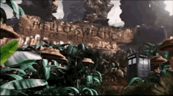 a sign that says hello sweetie on it in a jungle