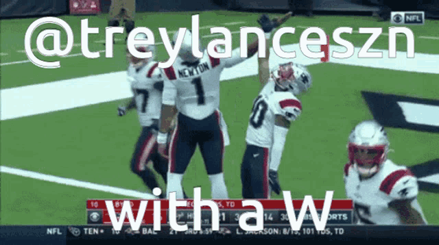 a screen shot of a football game with the hashtag treylanceszn