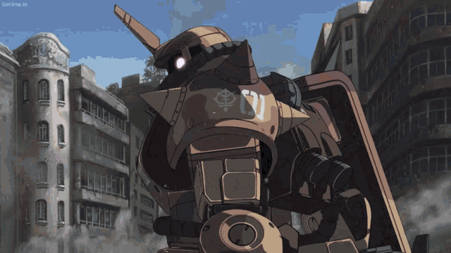 a robot with the number 17 on it 's chest