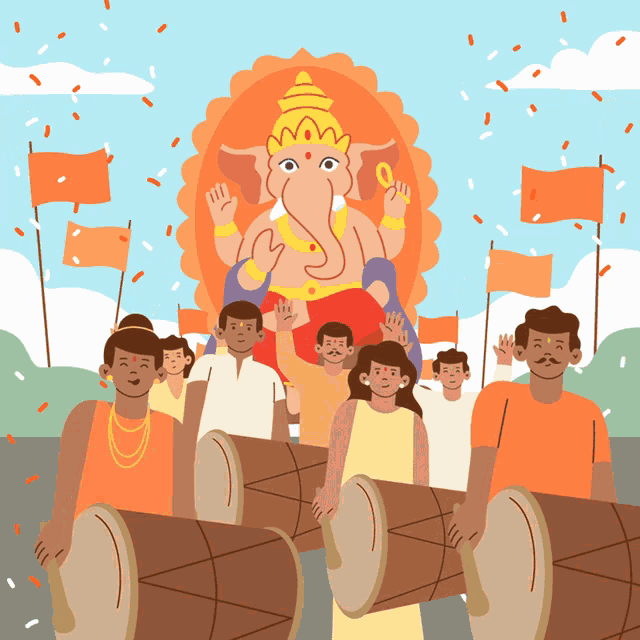 Celebrating Ganesh Chaturthi Blinkdotla GIF - Celebrating Ganesh Chaturthi Blinkdotla गणेशचतुर्थी GIFs