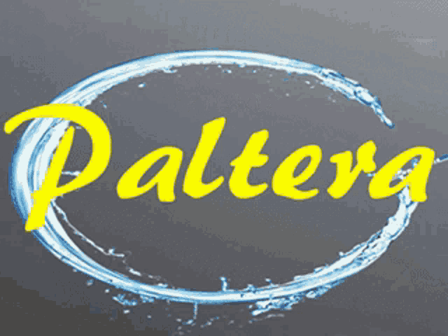 a circle of water with the word daltera written in yellow