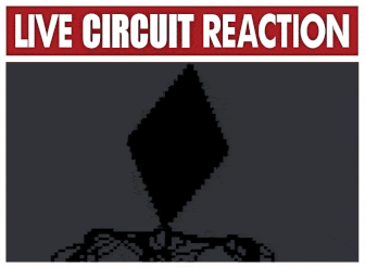 a sign that says live circuit reaction with a picture