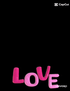 a picture of a man and a woman with the word love in pink balloons