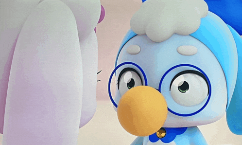 a cartoon character with glasses and a big nose