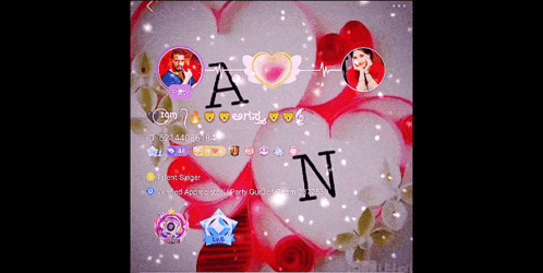 a picture of a man and a woman with the letters a and n on it