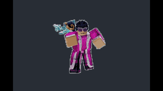 a cartoon character is wearing a pink and white outfit