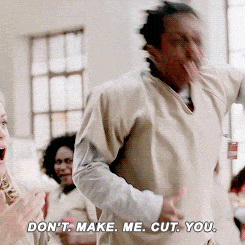 a man says " don t make me cut you " in a blurry photo