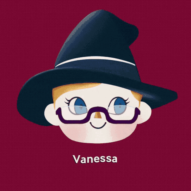 an illustration of a witch with the name vanessa