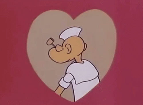 Popeye Fell In Love GIF - Popeye Fell In Love Hearts GIFs