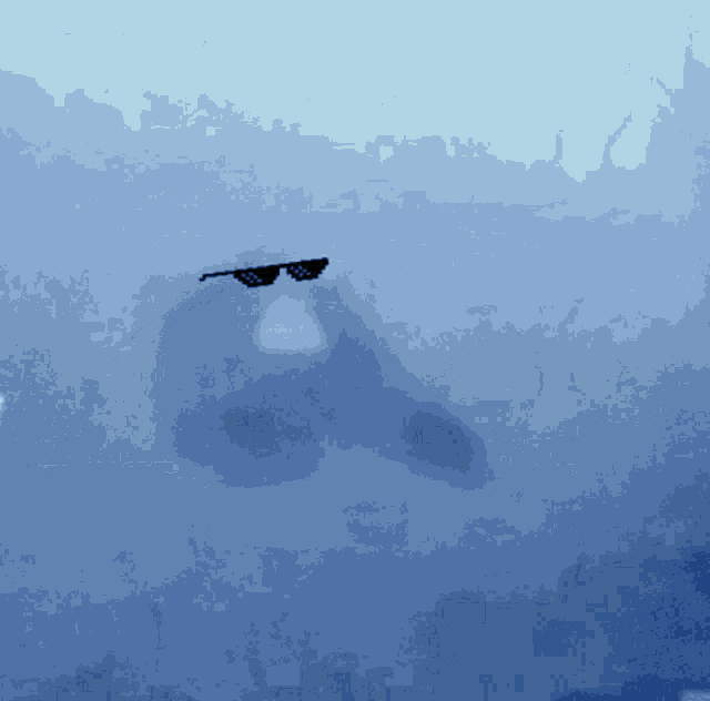 a pixel art of a person wearing sunglasses