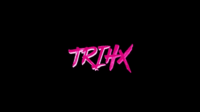 the word trix is written in red and white on a black background