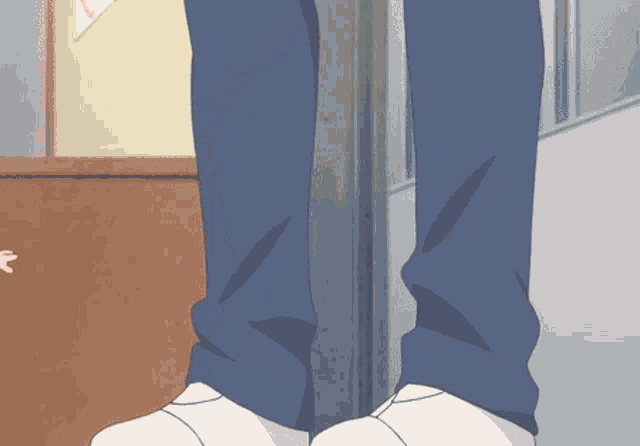 a close up of a person 's feet in a cartoon