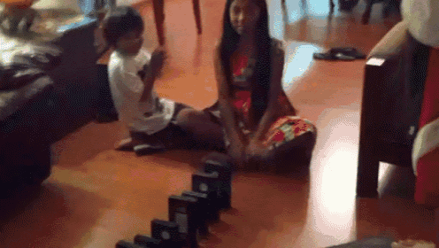 Someone Found A Use For Vhs Tapes! GIF - Vhs Dominoes Annoy GIFs