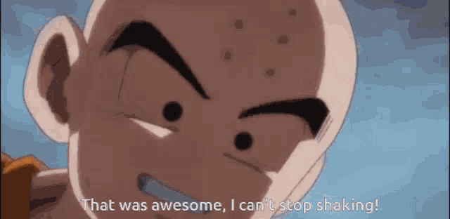 a bald man says that was awesome i can 't stop shaking