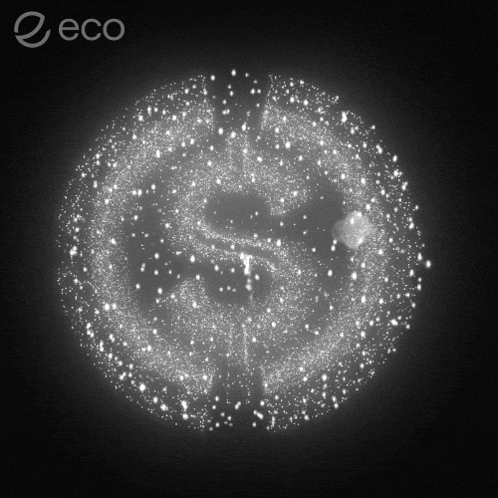a black and white image of a sphere with the word eco at the top