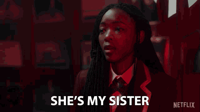 a woman in a school uniform says she 's my sister on netflix